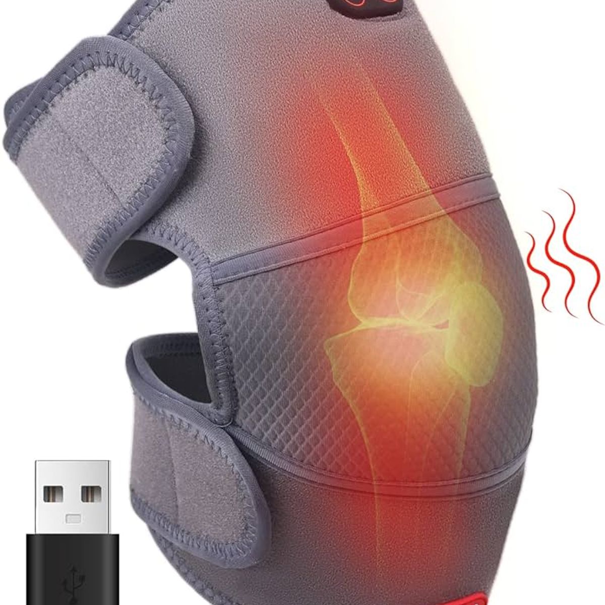 MOVI - RODILLERA TÉRMICA USB CON MASAJE VIBRATORIO TERAPÉUTICO 2 EN 1