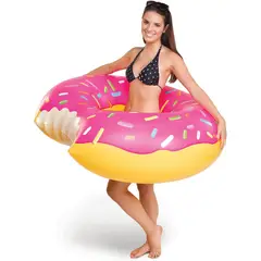 GENERICO - 102cm Flotador Con Forma De Rosquilla Soporta 160-220kg-Rosa