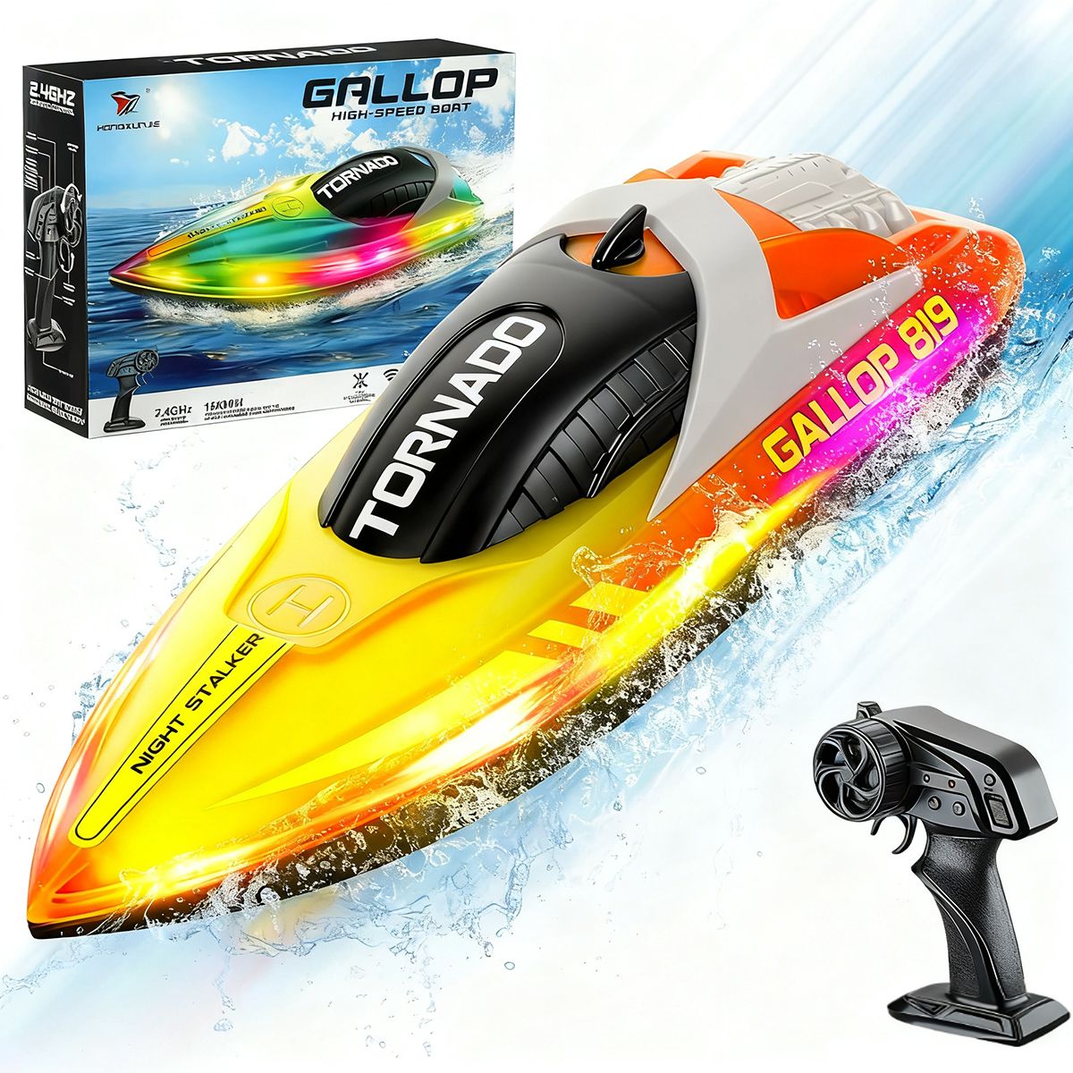 GENERICO - Lancha Deportiva Control Remoto Batería Recargable Velocidad