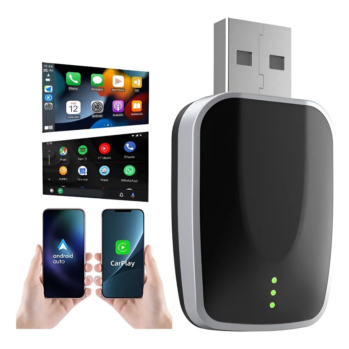 KUANGYE - Adaptador Inalámbrico Car Play Android Auto Converter