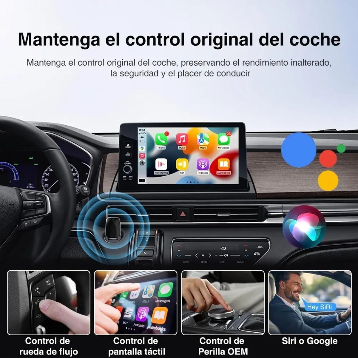 KUANGYE - Adaptador Inalámbrico Car Play Android Auto Converter