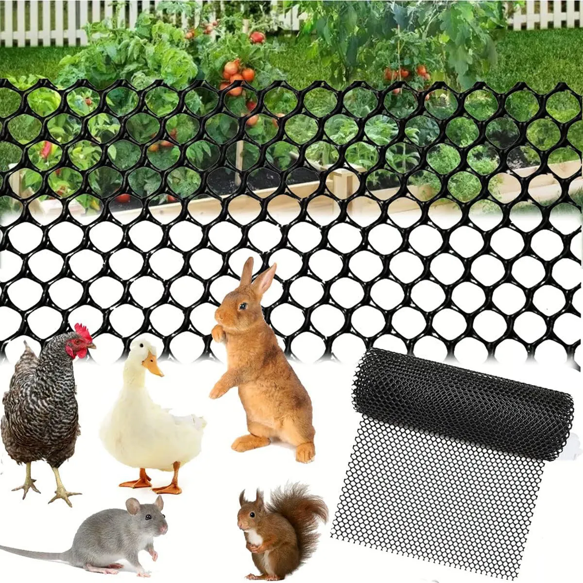 Valla De Malla De Alambre De Plástico 40cmx5m Aves De Corral, marca GENERICO - Foto Principal