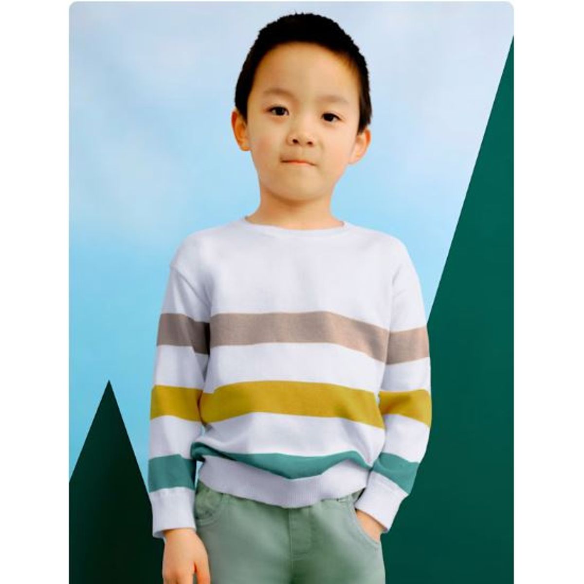 MAYORAL - Jersey manga larga con motivo de franjas