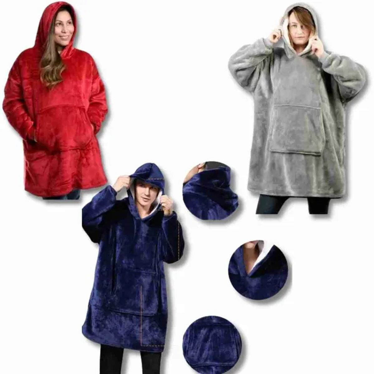 MOVI - Polerón Sherpa Con Capucha Tipo Huggle TALLAML