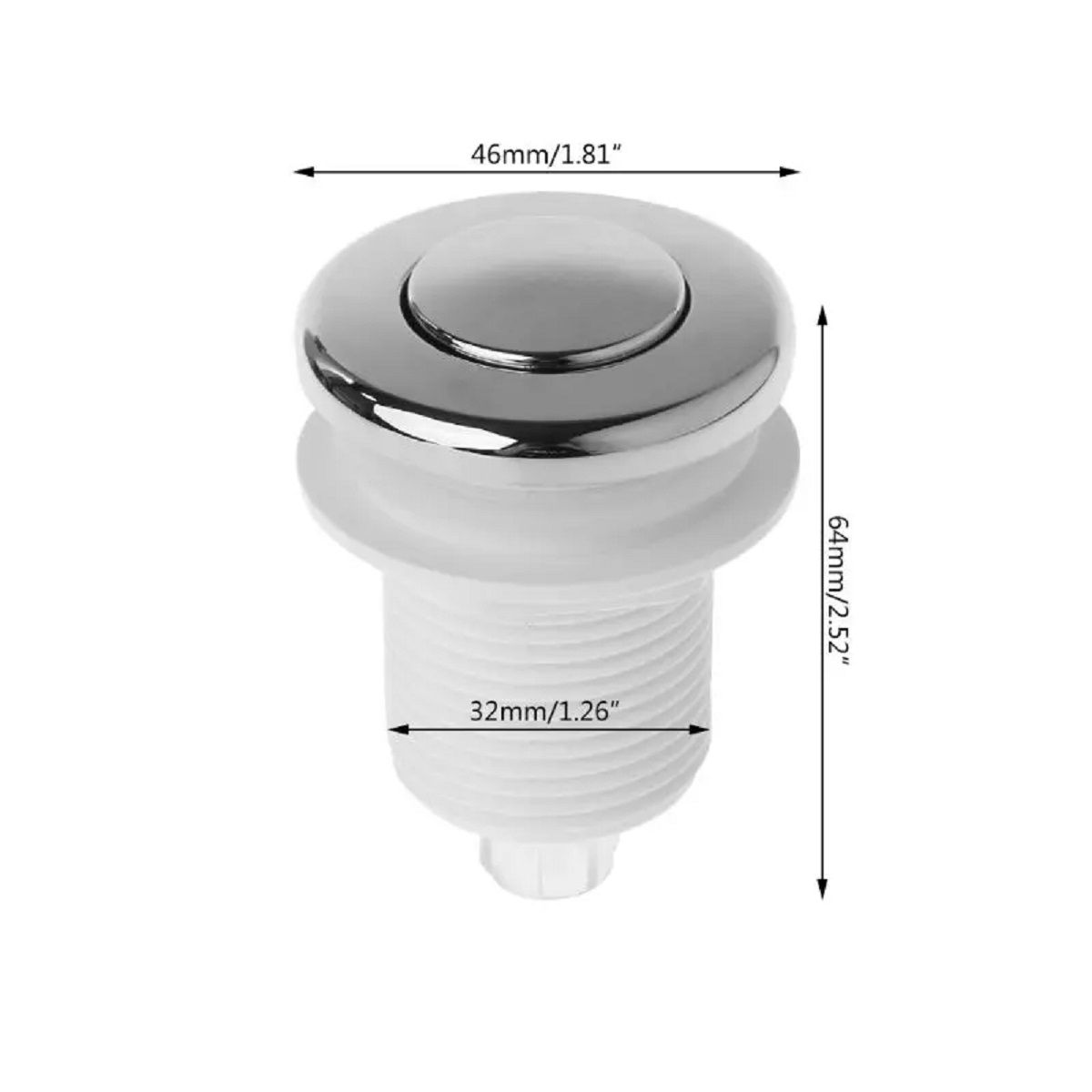 GENERICO - Pulsador Neumático Cromado - hidromasaje - Jacuzzi