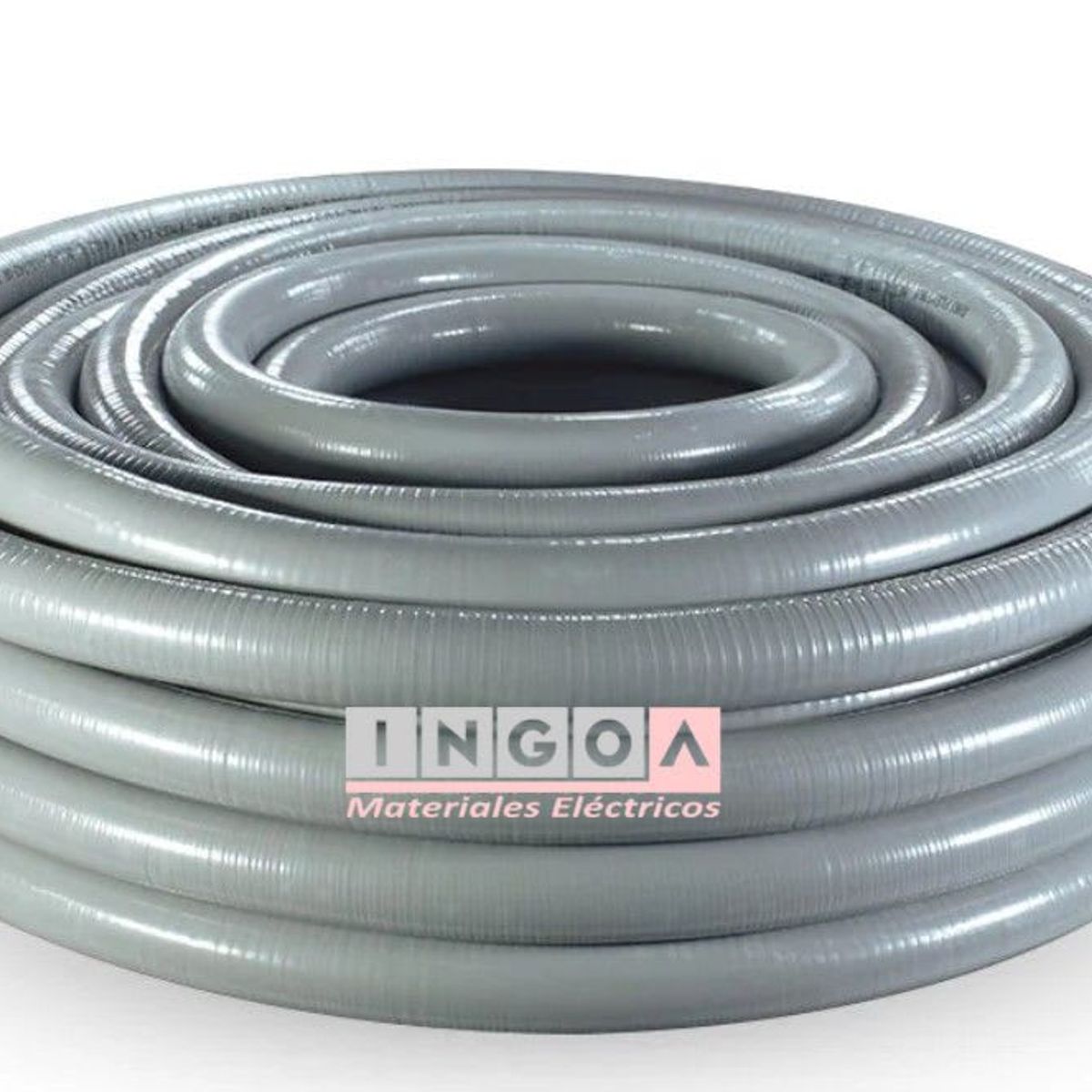 LEXO - Conduit Flexible Metalico/PVC Gris 25MM Exterior Rollo 30 M