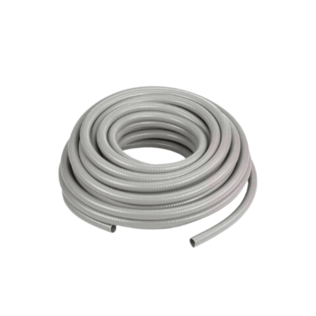 LEXO - Conduit Flexible Metalico/PVC Gris 25MM Exterior Rollo 30 M