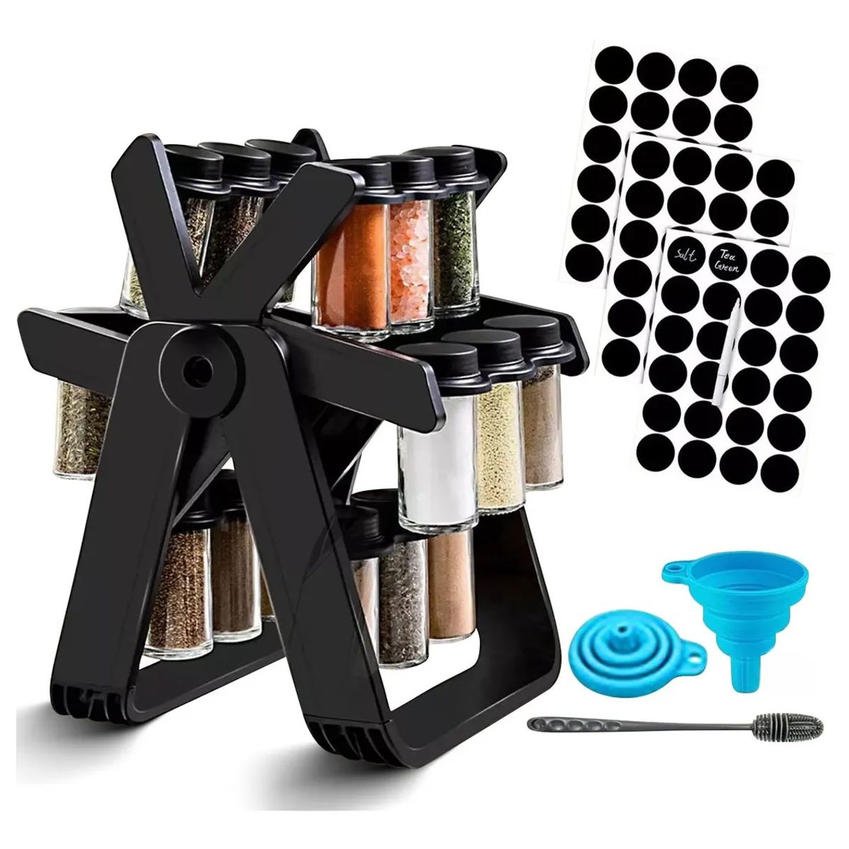 MOVI - ORGANIZADOR DE CONDIMENTOS Y ALIÑOS FRASCOS DE VIDRIO