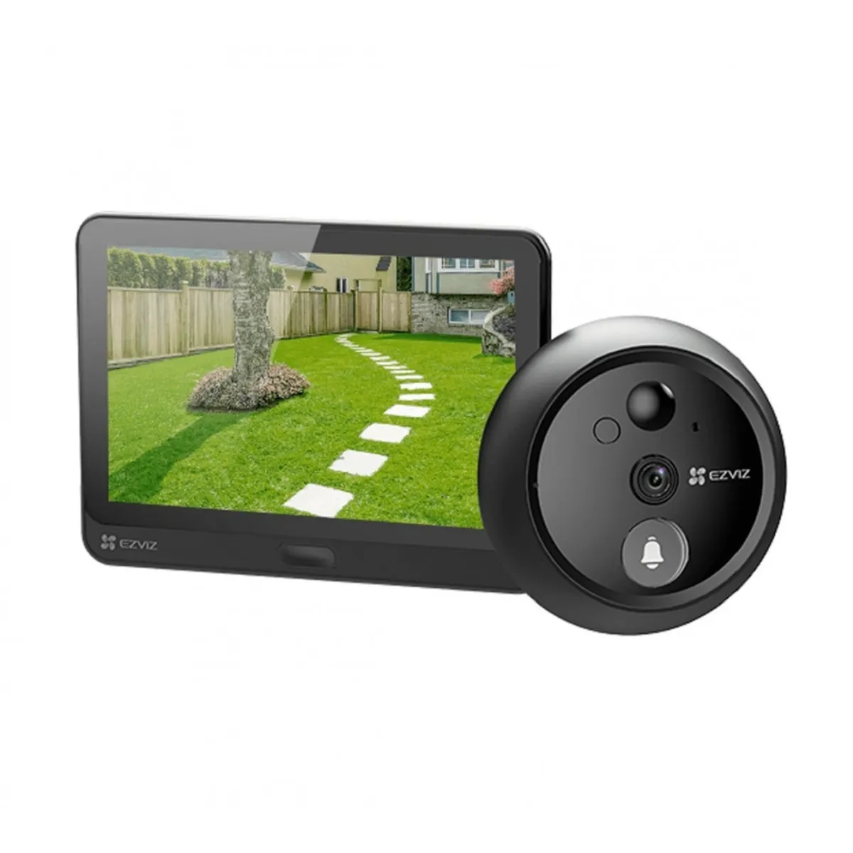 EZVIZ - Timbre Mirilla Wifi Ezviz Hp4 Graba Contestas Desde App Color Negro