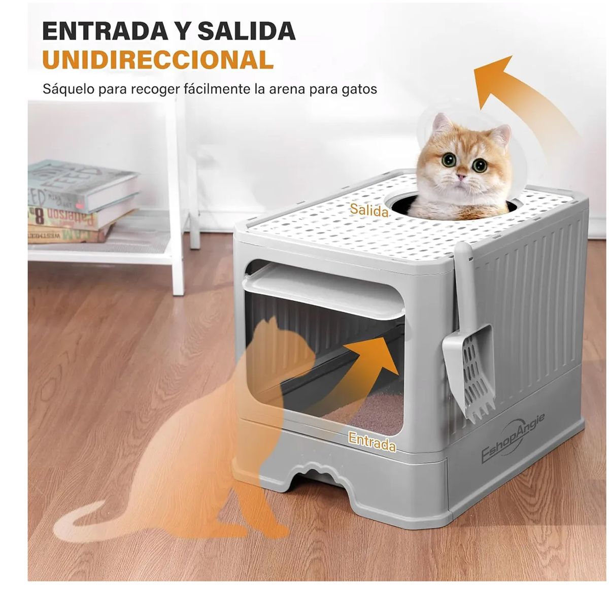 OFERTABKN - Arenero Gato Cerrado Baño Sanitario Con Tapa Y Pala