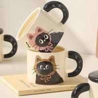 Taza Ceramica Disenado de Gato Con Caja Regalo 360ml Rosa