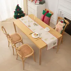 GENERICO - Camino de Mesa Navideño de Lino 36x180 cm Diseño en Arpillera Ideal para Decoración md02