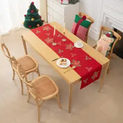 GENERICO - Camino de Mesa Navideño de Lino 36x180 cm Diseño en Arpillera Ideal para Decoración md05
