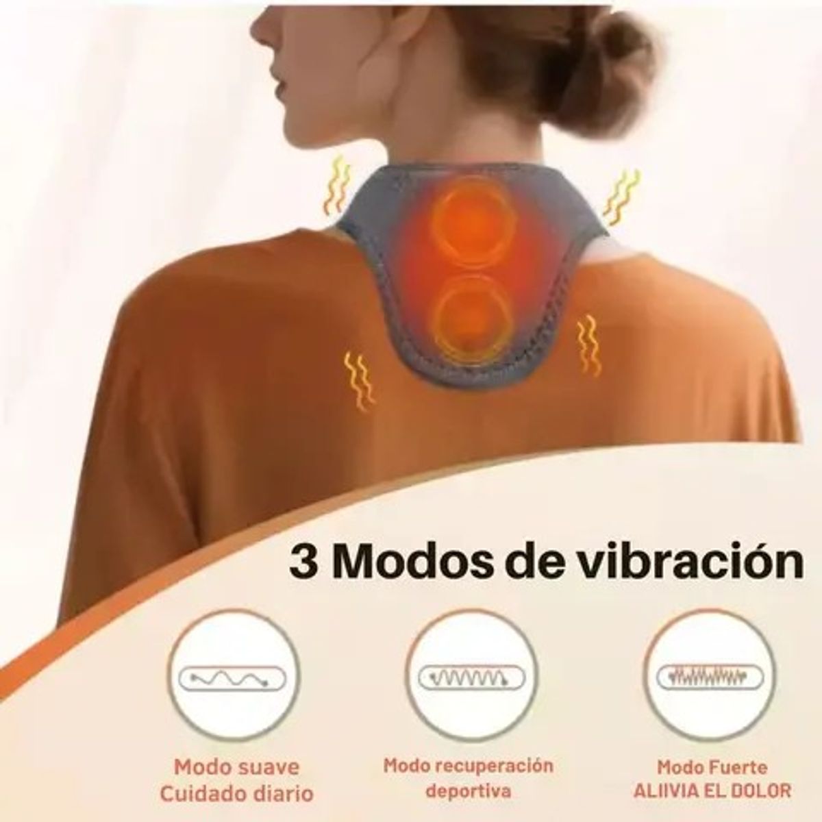 MOVI - Masajeador Térmico De Cuello 2 en 1 (Vibración y Terapia Calor)