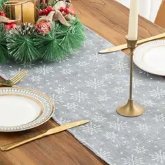 GENERICO - Camino de Mesa Navideño de Lino 35x180 cm md02