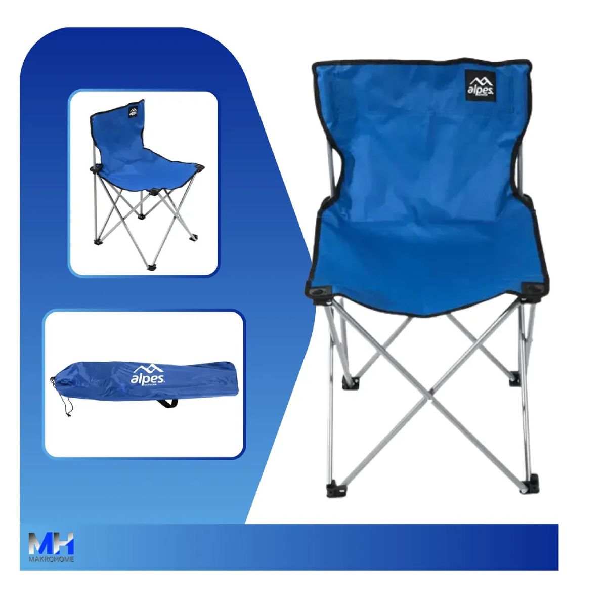 ALPES - Silla De Camping Basica Alpes 45x45x70 Cm Maxima Comodidad