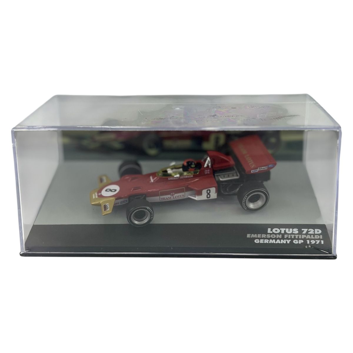 FORMULA 1 - Auto Formula 1 Lotus 72D GP Alemania 1971 Emerson Fittipaldi Acrilica 1:43