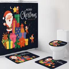 GENERICO - Juego De Baño Navidad Diseño Regalos 4 Piezas