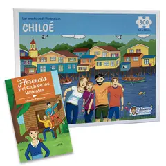 FLORENCIA Y SUS AVENTURAS - Libro Florencia y el Club de los Valientes + Rompecabezas Chiloé
