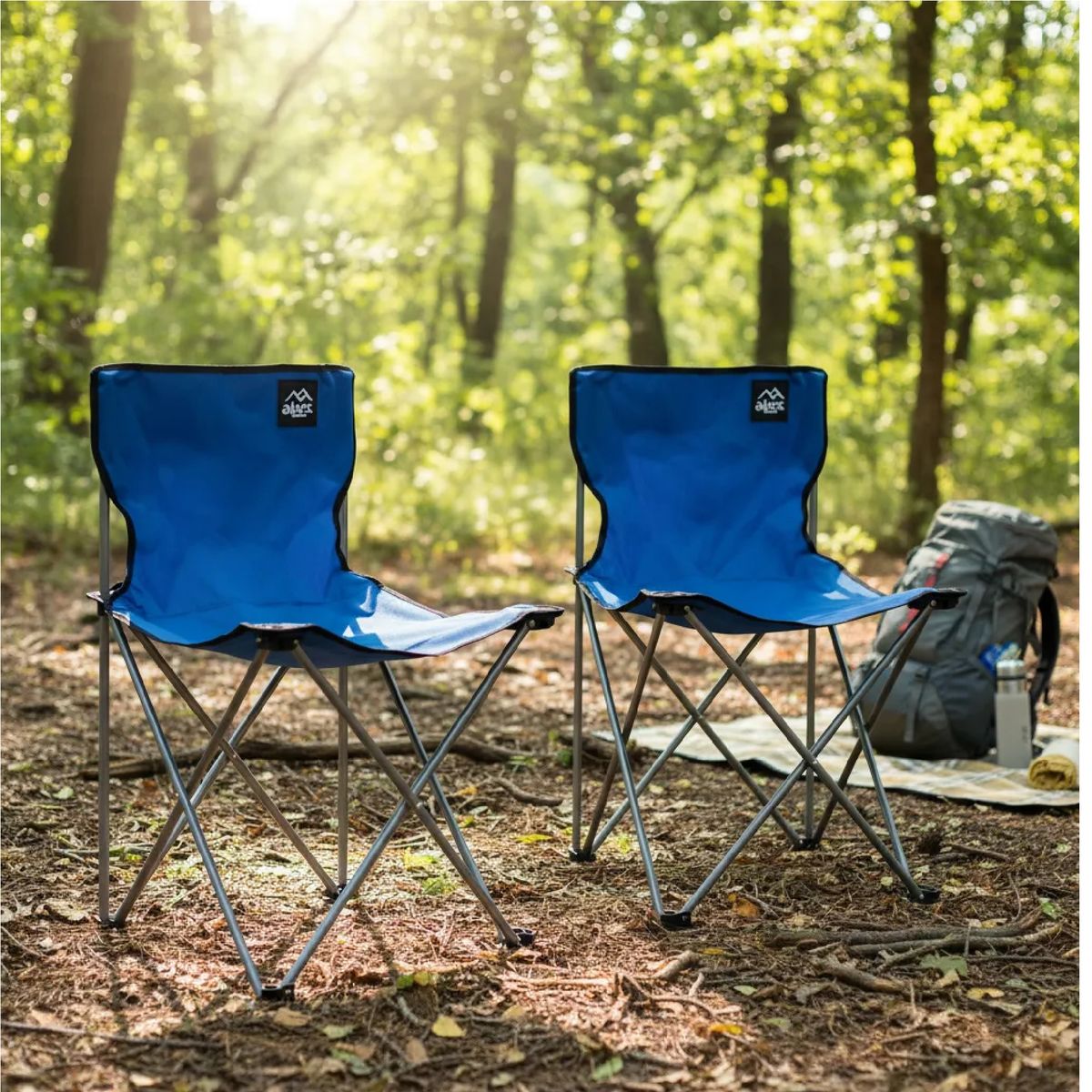 ALPES - Silla De Camping Basica Alpes 45x45x70cm X2 Maxima Comodidad