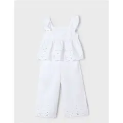 MAYORAL - Conjunto camiseta + pantalón tela perforada niña