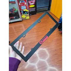 GENERICO - X1 UNIDADES DE PORTA PLACA DE PLASTICO MARCO PARA PLACA NEGRO SPARCO LETRA ROJA