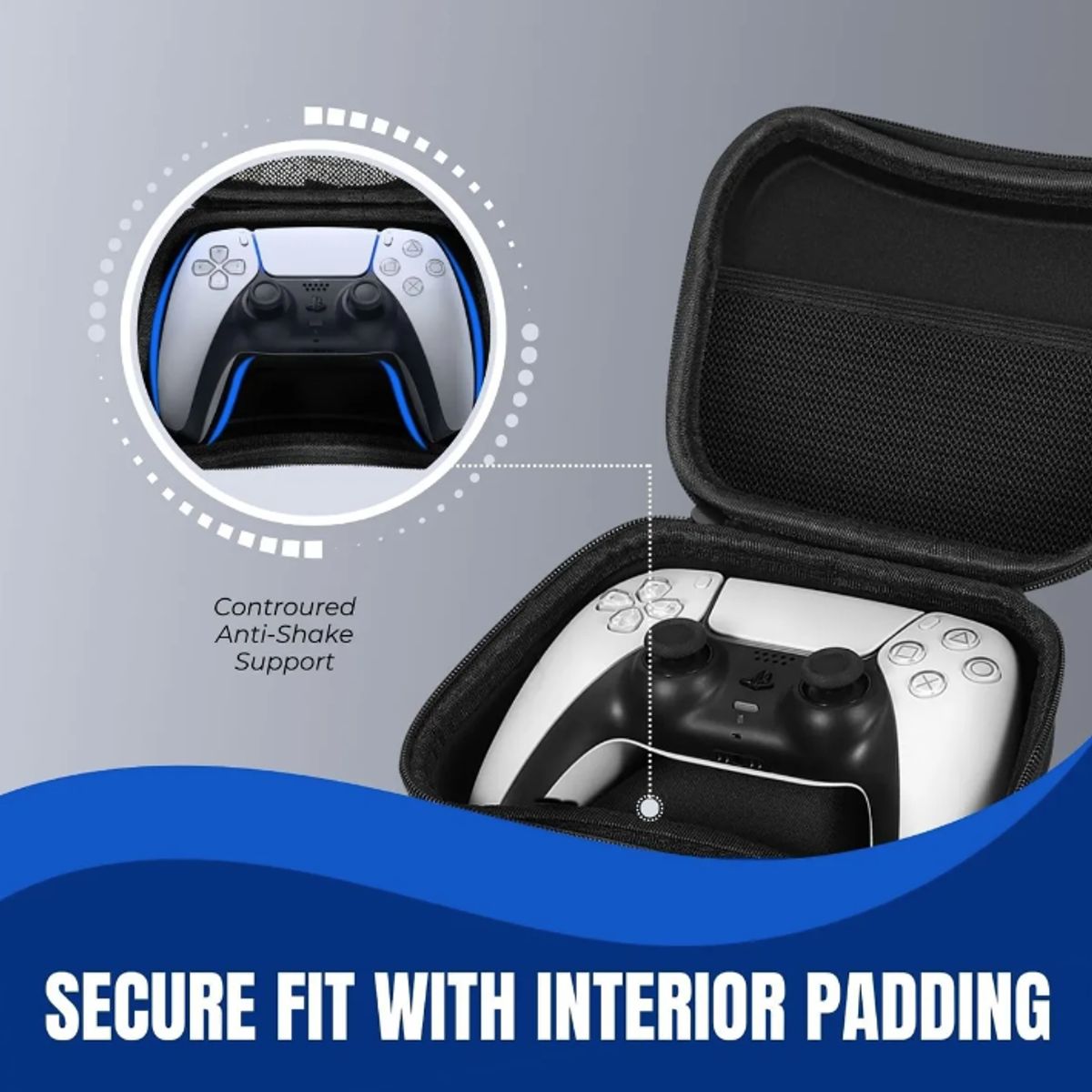 GENERICO - Estuche Reforzado Protector Joystick Para Ps5 Ps4 Xbox One Negro Antigolpes