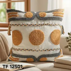 ANGELES DEL HOGAR - FUNDA DE COJIN BOHO TEJIDA DECORATIVA 45X45CM