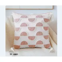 ANGELES DEL HOGAR - FUNDA DE COJIN BOHO TEJIDA DECORATIVA 45X45CM