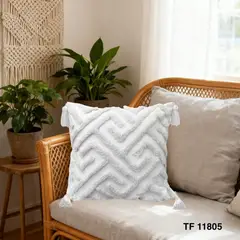 ANGELES DEL HOGAR - FUNDA DE COJIN BOHO TEJIDA DECORATIVA 45X45CM