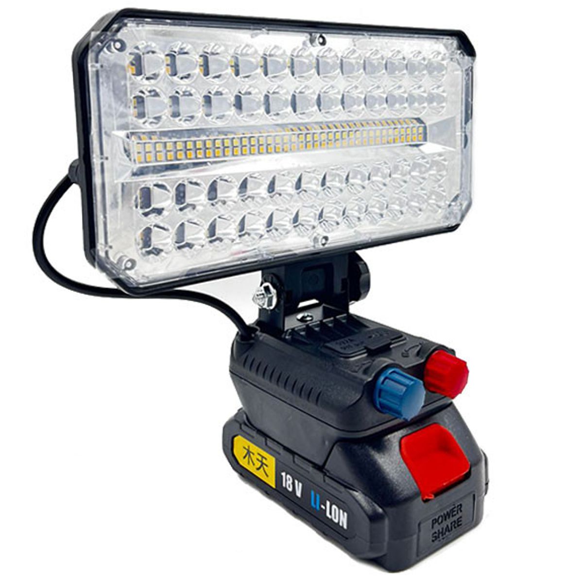 GENERICO - Foco Led Portátil Recargable 100w luz de Trabajo 12v220v Rojo Blanco Frío
