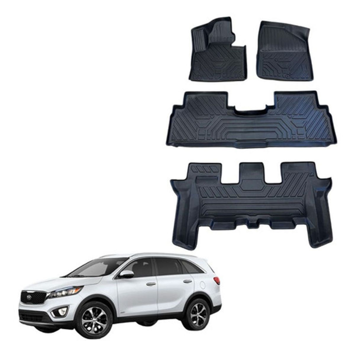 OEM - Kit Pisos Rígidos Calce Perfecto Kia Sorento 2016/20 3 Filas