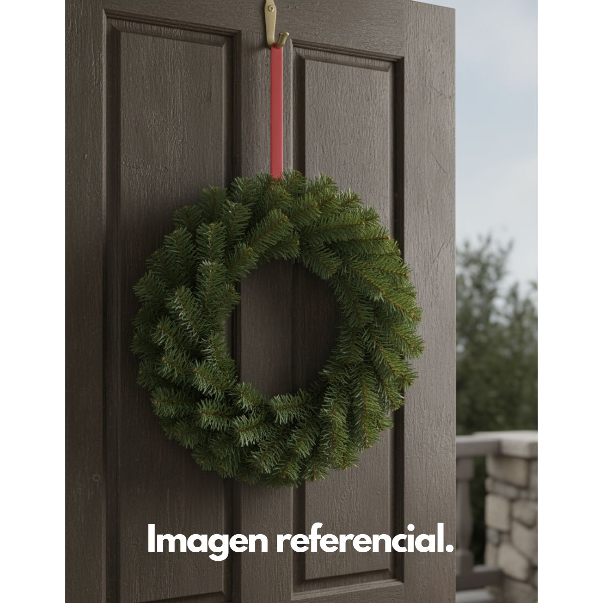 GENERICO - Corona de navidad 45 cm 110 puntas verde Casa VIVA