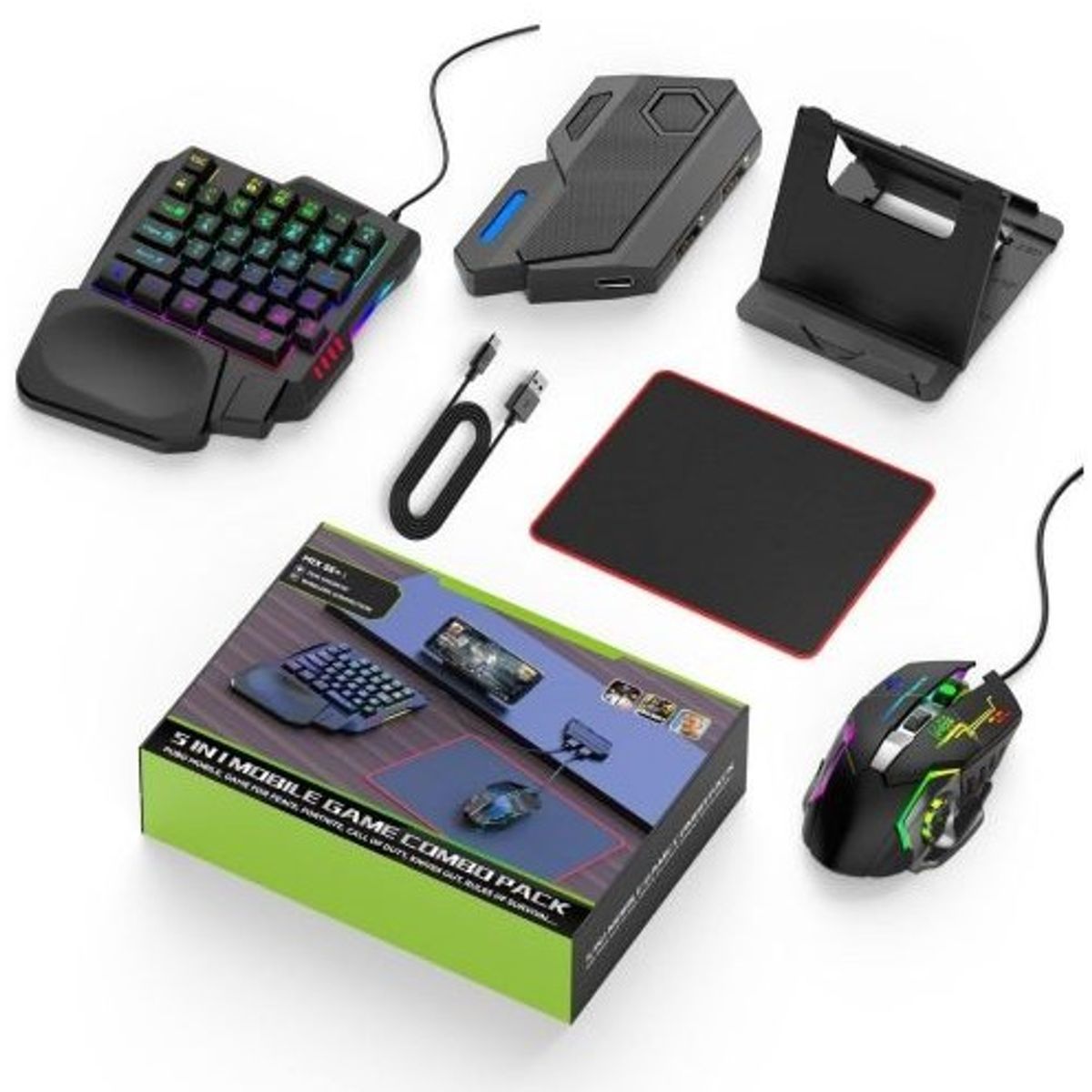 GENERICO - Kit Gamer 5 en 1 para dispositivos móviles