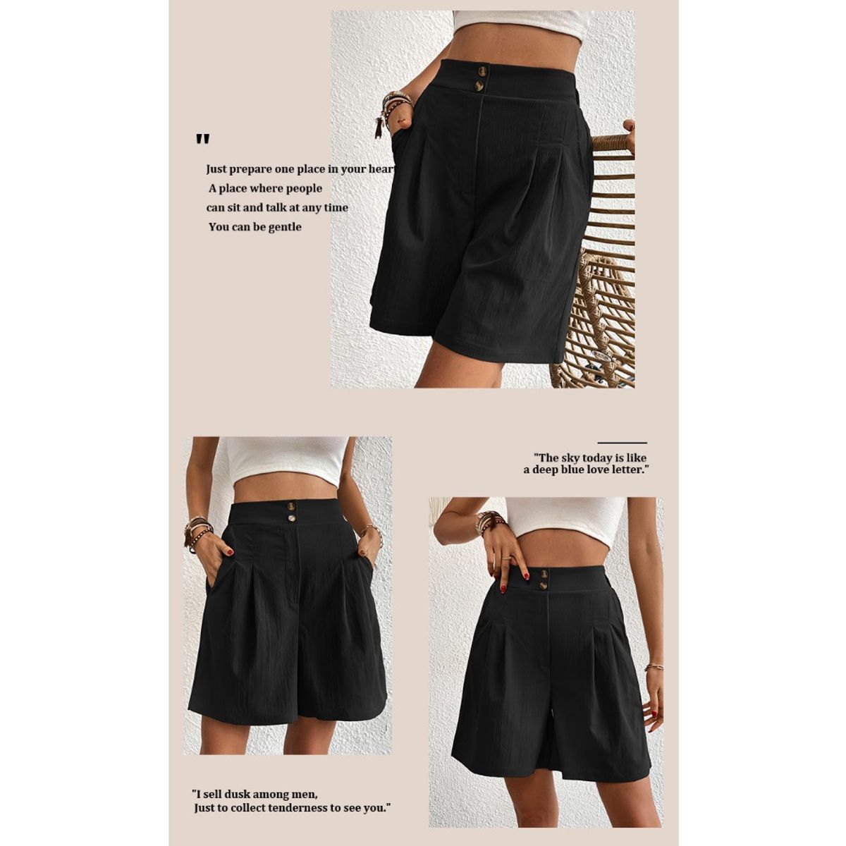 GIOIO - Short Mujer Casual Clásico Cómodo para Verano