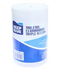 DEEP BLUE - Cloro Para Piscinas En Tabletas Triple Accion 1kg Todo En 1