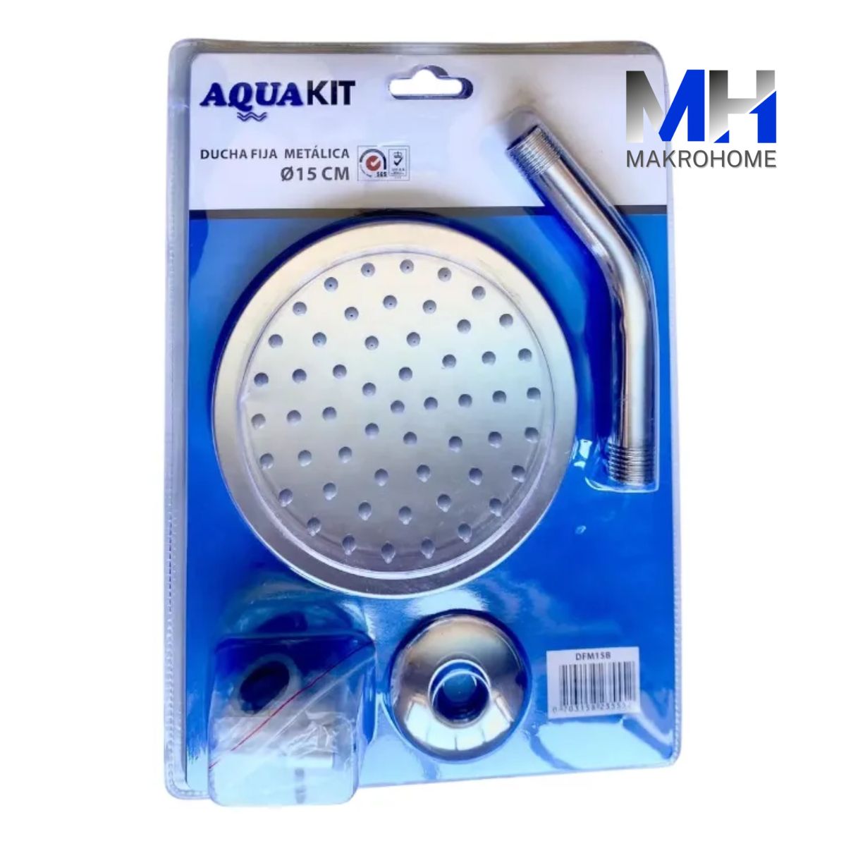 GENERICO - Ducha Fija Metalica 15cm +brazo 15cm Elegancia Y Resistencia