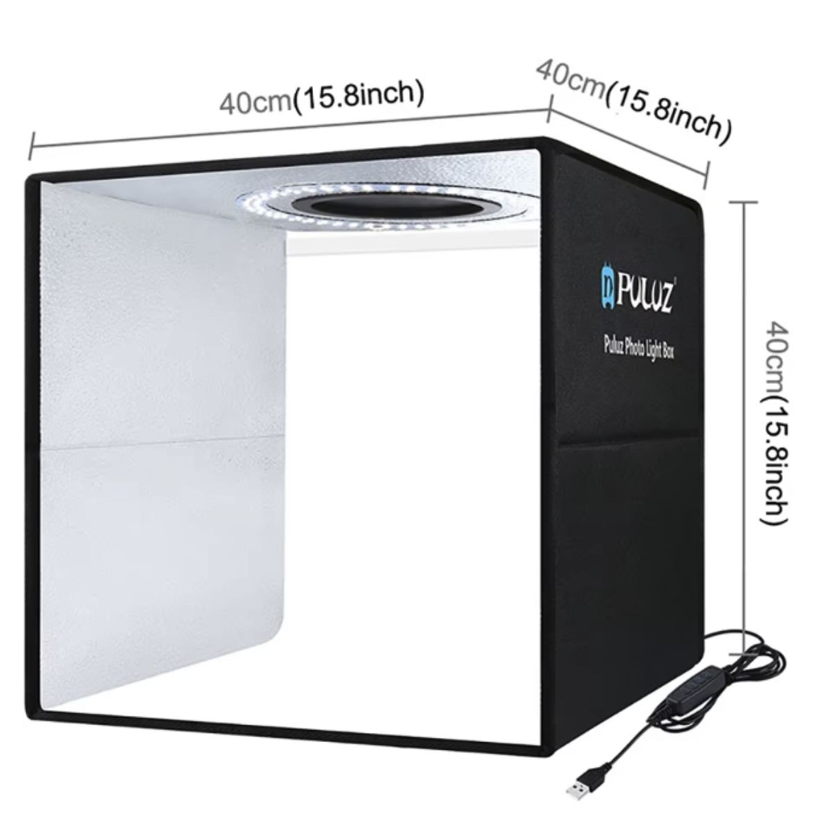 FACTORYTECH - Estudio Fotográfico Portátil Pulux Con Luz LED Y Fondos De Colores