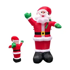 GENERICO - Adorno De Navidad Viejito Pascuero Inflable Con Luces 180m Rojo