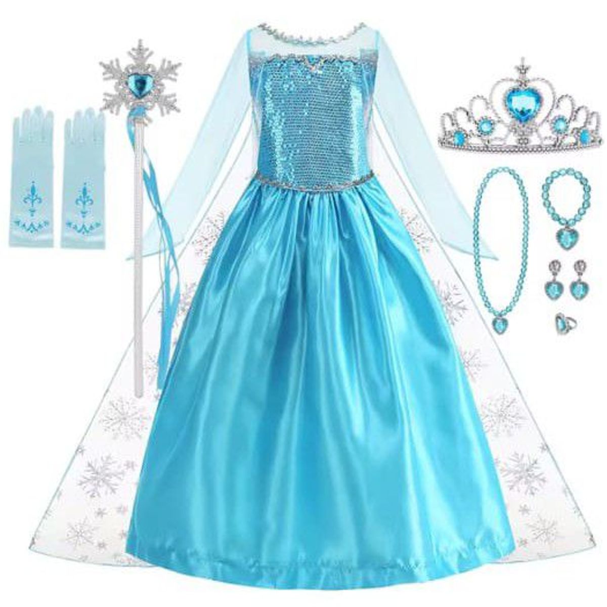 GENERICO - Set disfraz princesa y accesorios 2 a 3 años