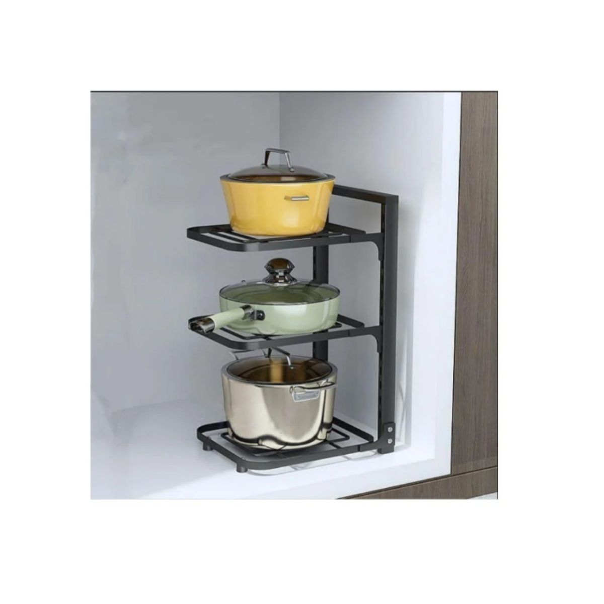 GENERICO - ORGANIZADOR 3 NIVELES ESTANTE MULTIUSO COCINA PLATOS OLLAS ACERO