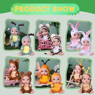 Imagen 2 del producto Set caja 6 muñeca pequeña 11cm reborn de silicona