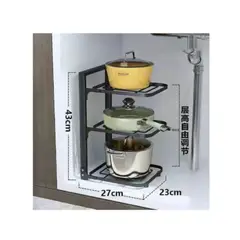 GENERICO - ORGANIZADOR 3 NIVELES ESTANTE MULTIUSO COCINA PLATOS OLLAS ACERO