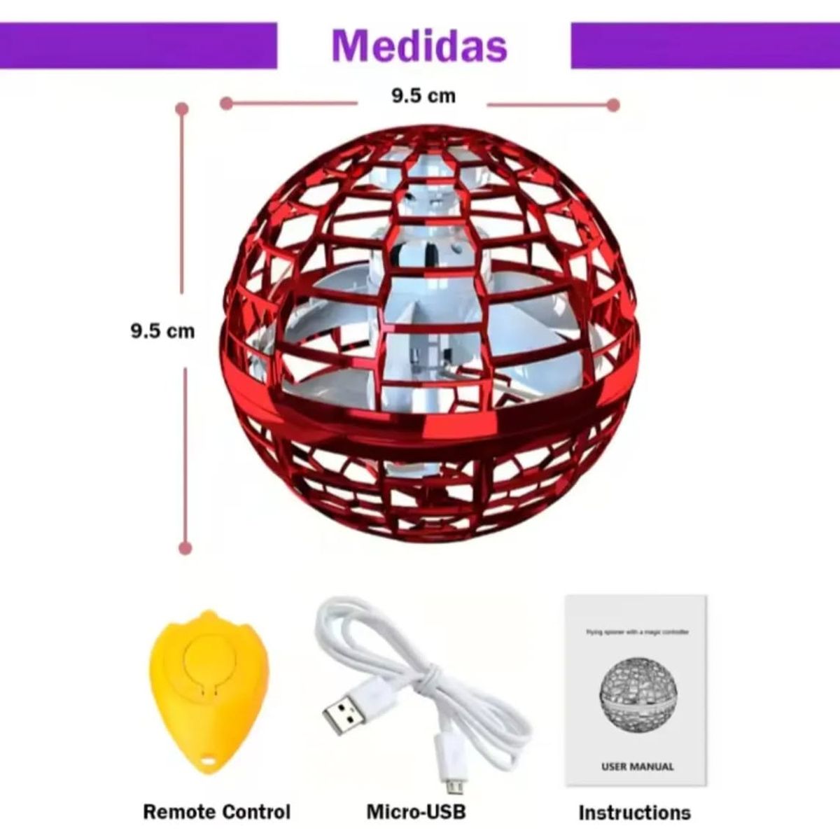GENERICO - Juguete pelota esfera led voladora