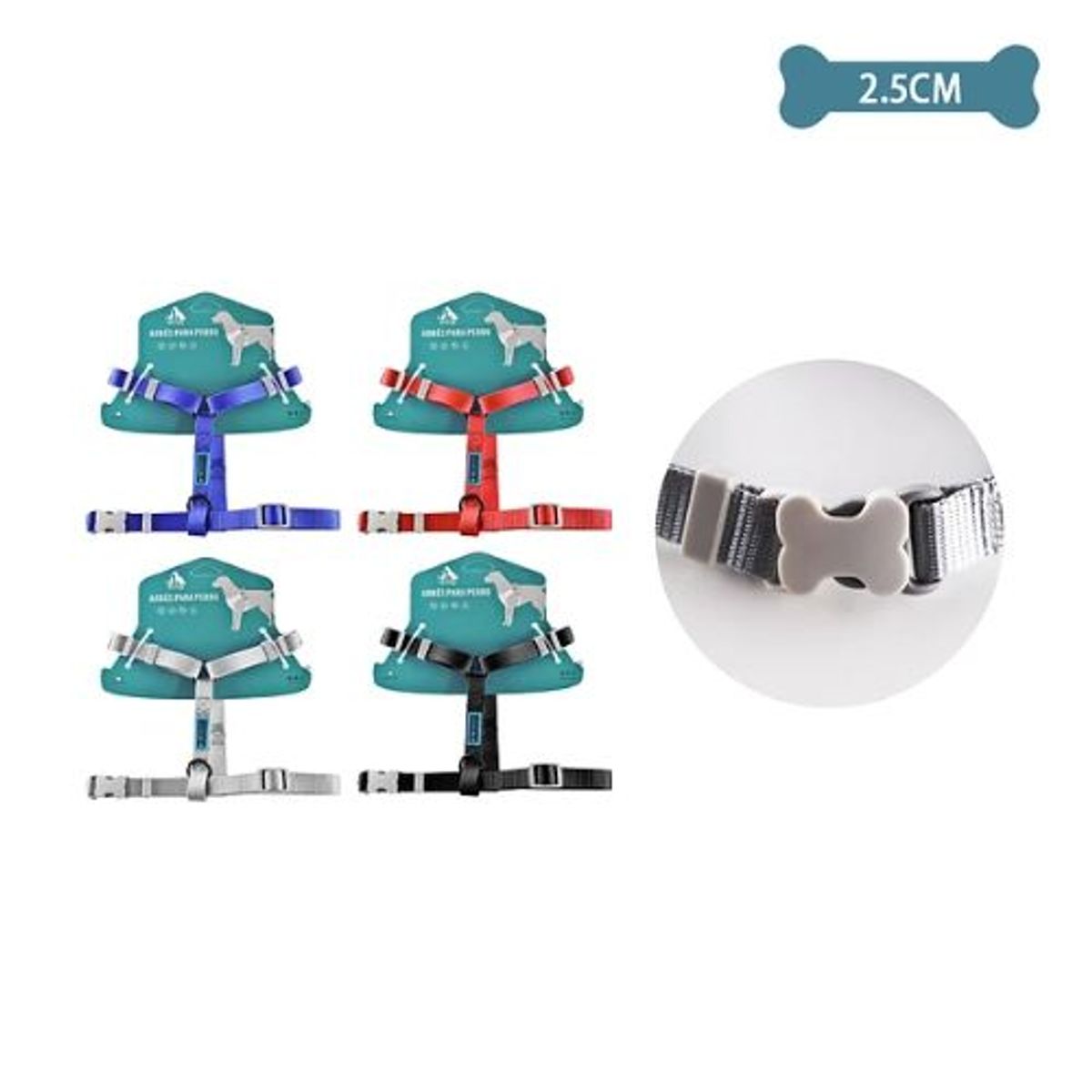 GENERICO - Arnés H harness para mascotas 25cm7090cm Color Negro