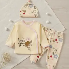 TEDMIMAK - Ajuar 3 Piezas 100% algodon para bebe Niña