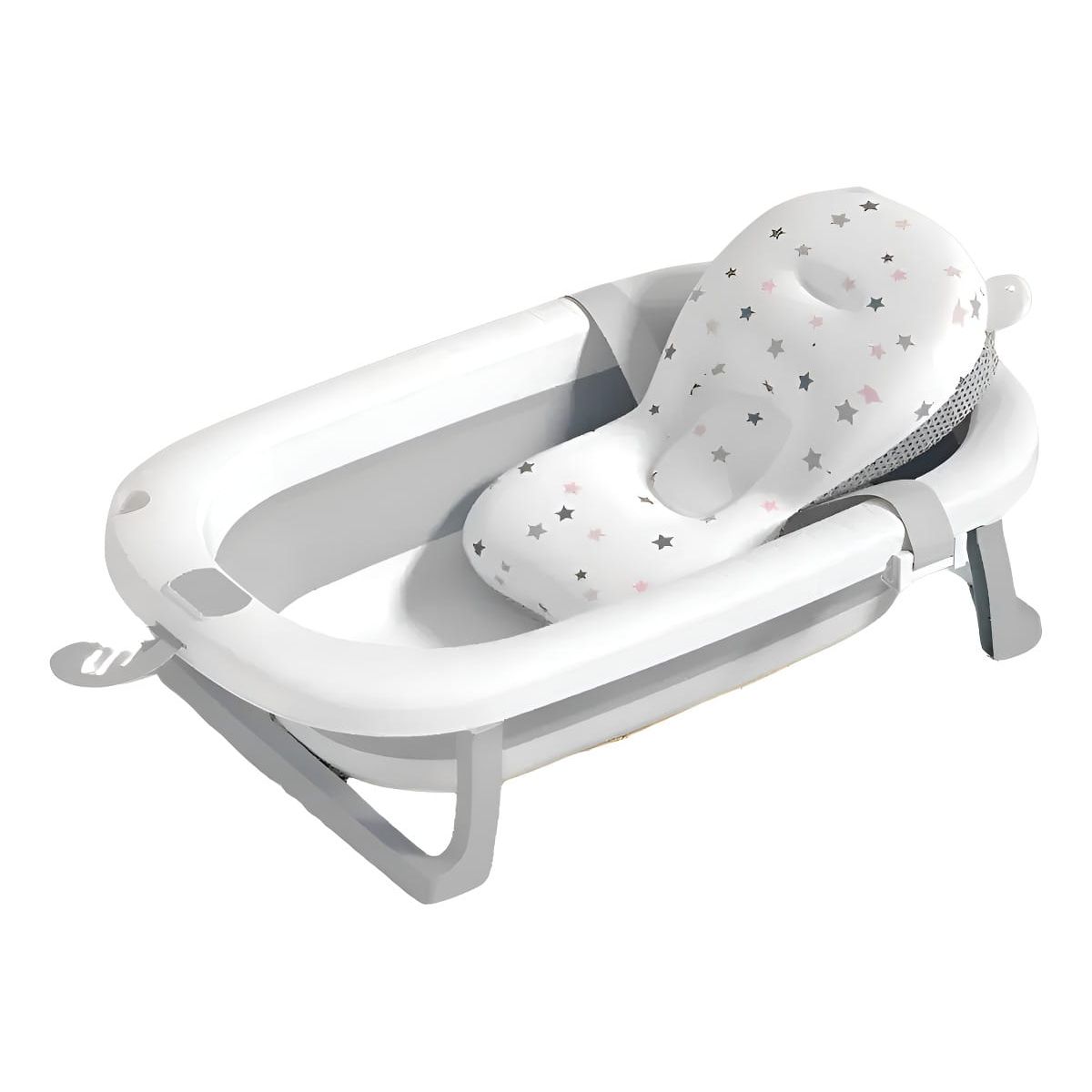 GENERICO - BAÑERA PARA BEBE PLEGABLE CON TERMOMETRO DIGITAL Y COJIN ERGONOMICO