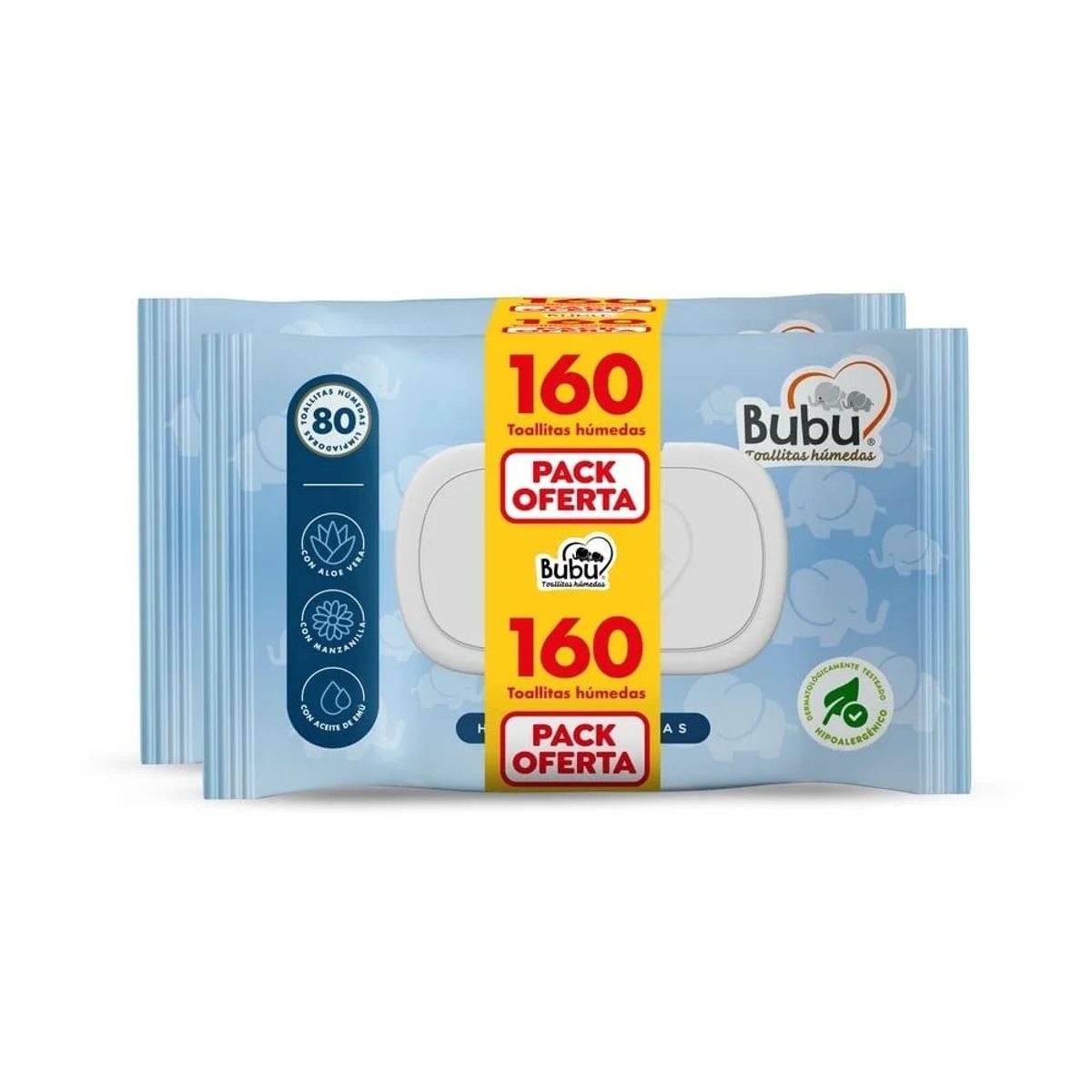 GENERICO - Toalla Humeda Bubu 2x80 unidades