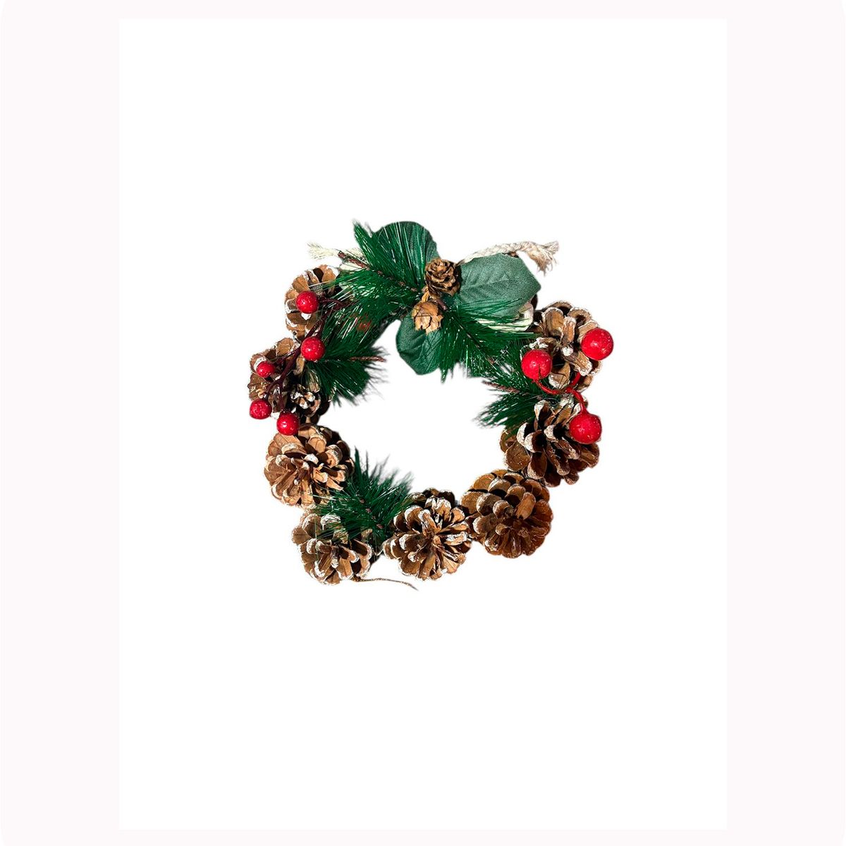 GENERICO - Corona Guirnalda navidad Pino 18 x 18 cm