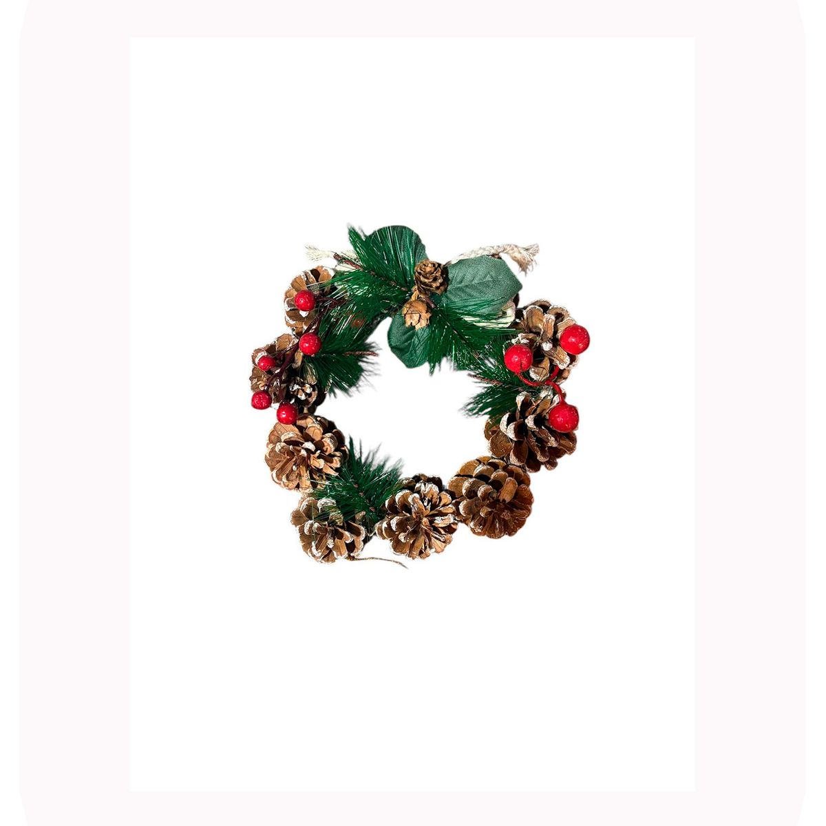 GENERICO - Corona Guirnalda navidad Pino 18 x 18 cm